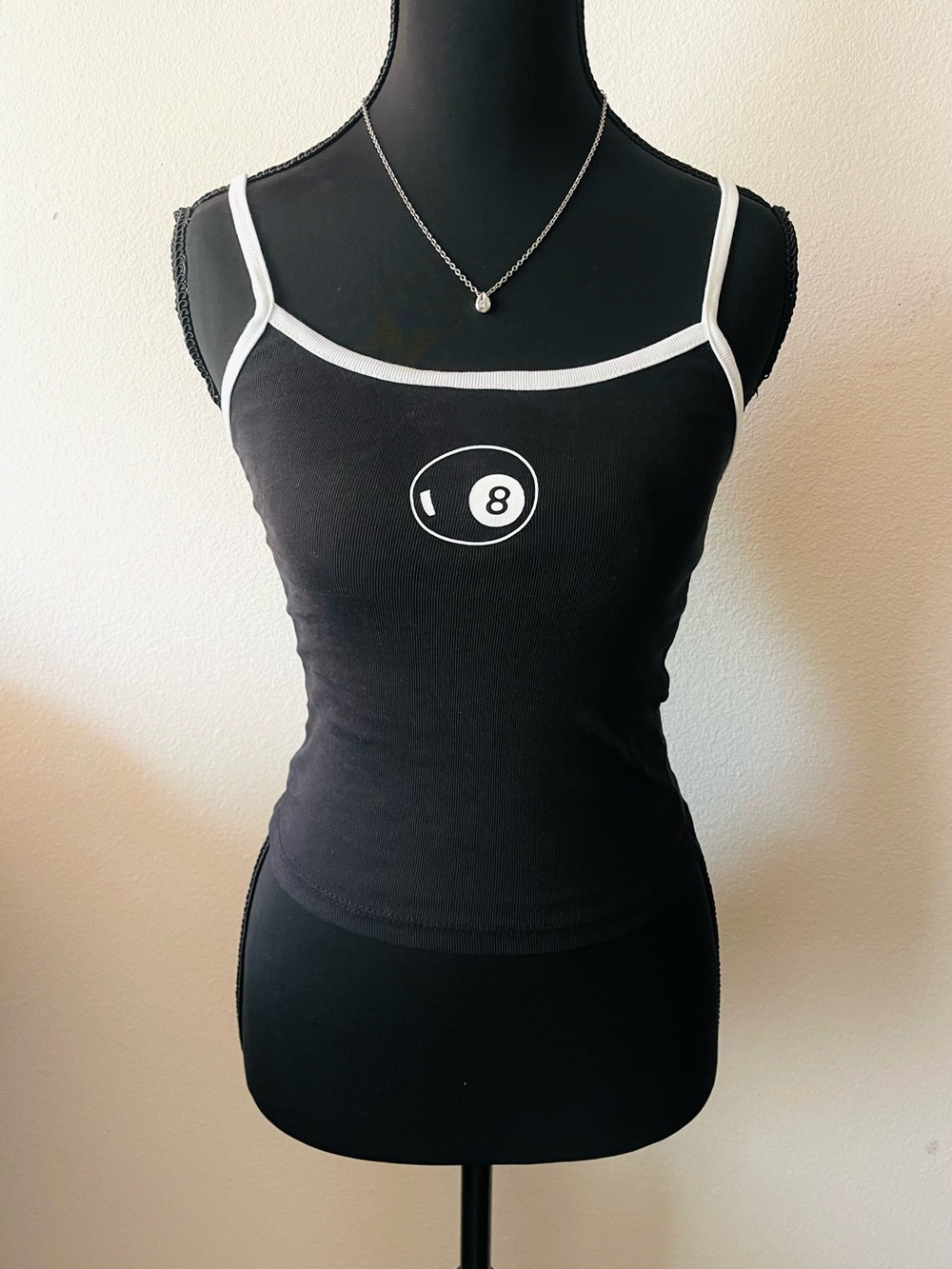 Black & White 8-Ball Graphic Cami Tank Top